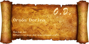 Orsós Dorina névjegykártya